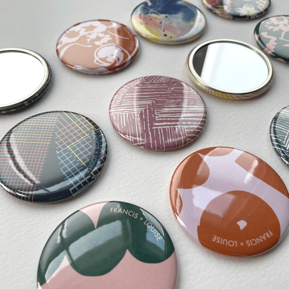BAWLEY PINK - GEOMETRIC POCKET MIRROR