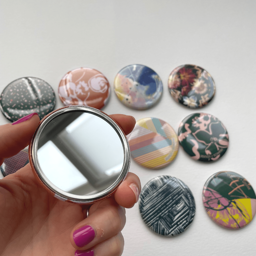 BAWLEY PINK - GEOMETRIC POCKET MIRROR