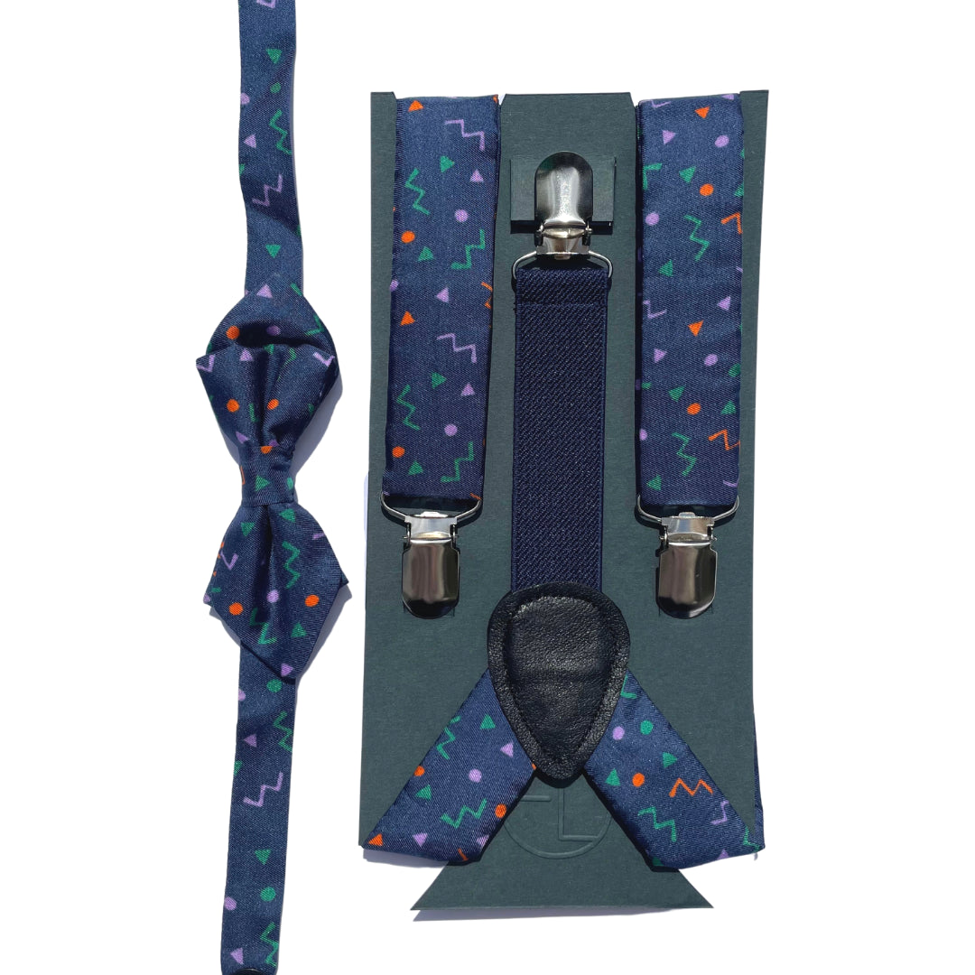 HERBIE BLUE - GEOMETRIC SILK TODDLER & CHILDRENS BRACES