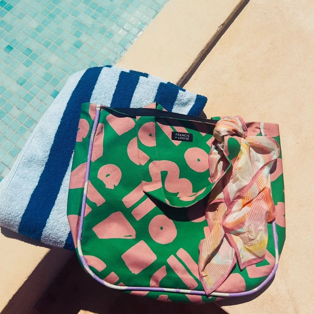 LOVE - GREEN AND PINK TOTE BAG