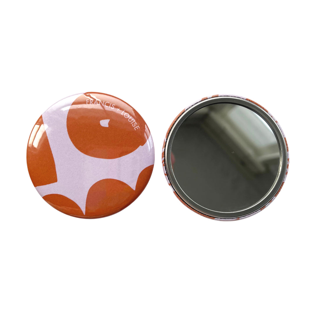 LOVE - OCHER AND PINK POCKET MIRROR