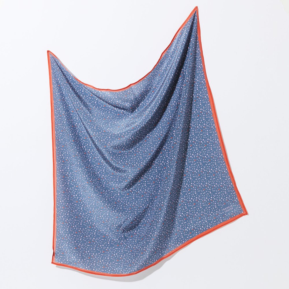 AERIAL GREY - PATTERNED SQUARE SILK SCARF
