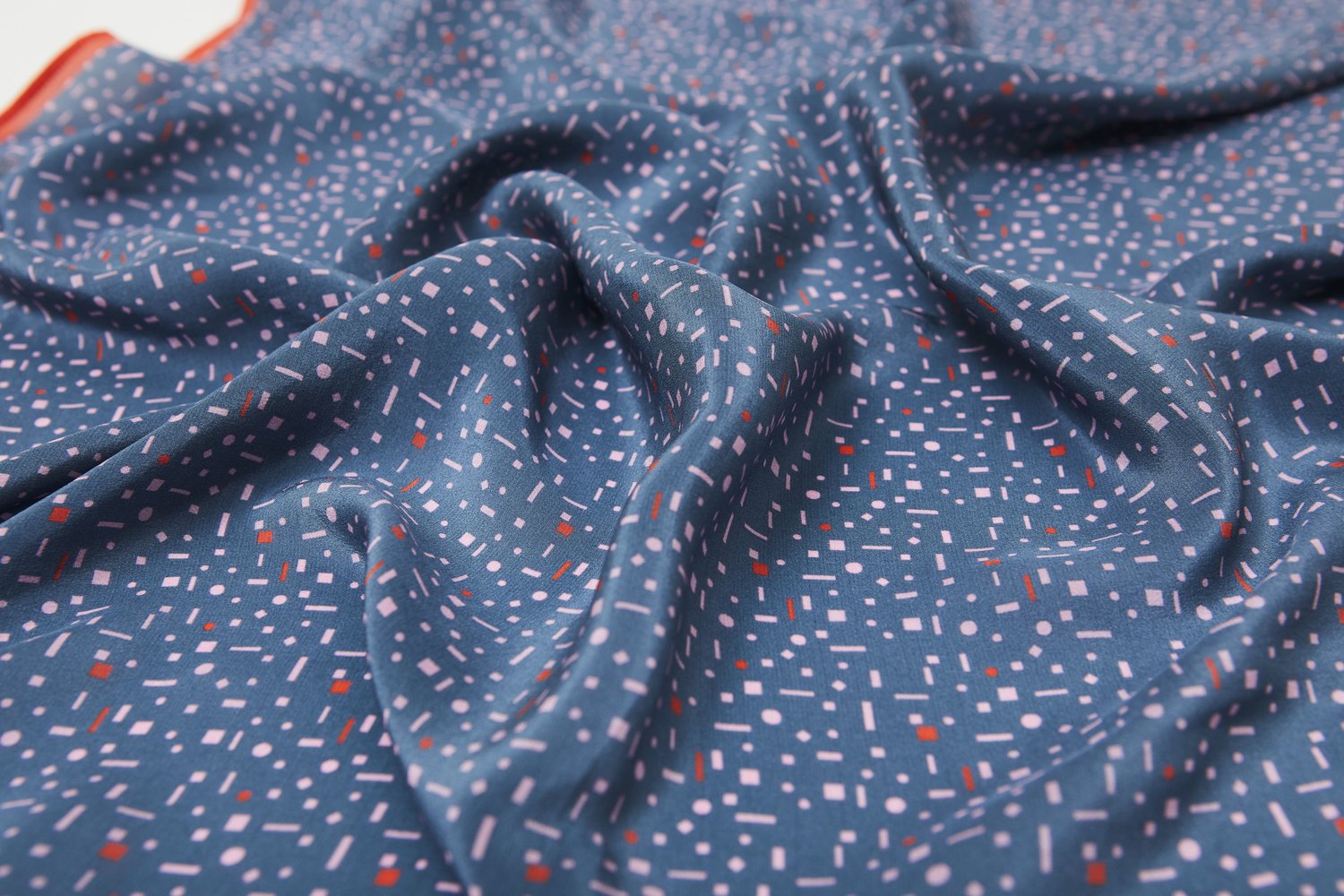 AERIAL GREY - PATTERNED SQUARE SILK SCARF