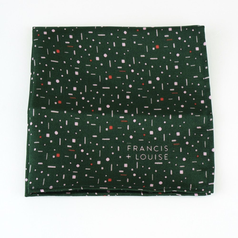 Aerial Green & Petal - Geometric Silk Bow Tie