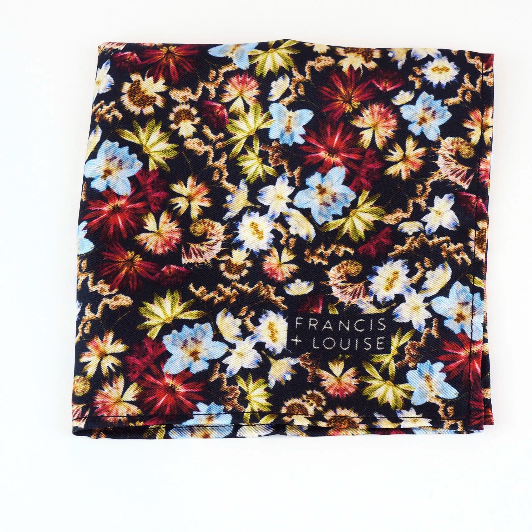 Kingscote Blue - Floral Silk Pocket Square