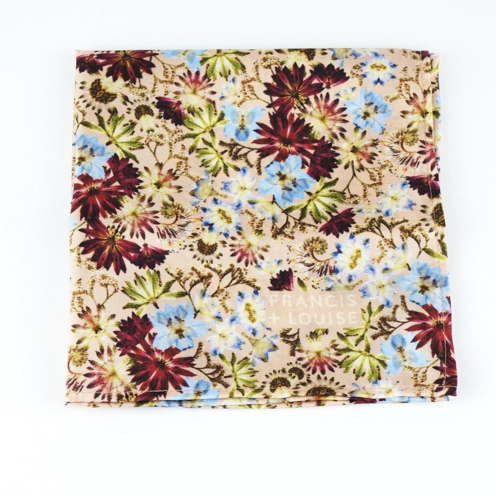 Kingscote Peach - Floral Silk Bow Tie