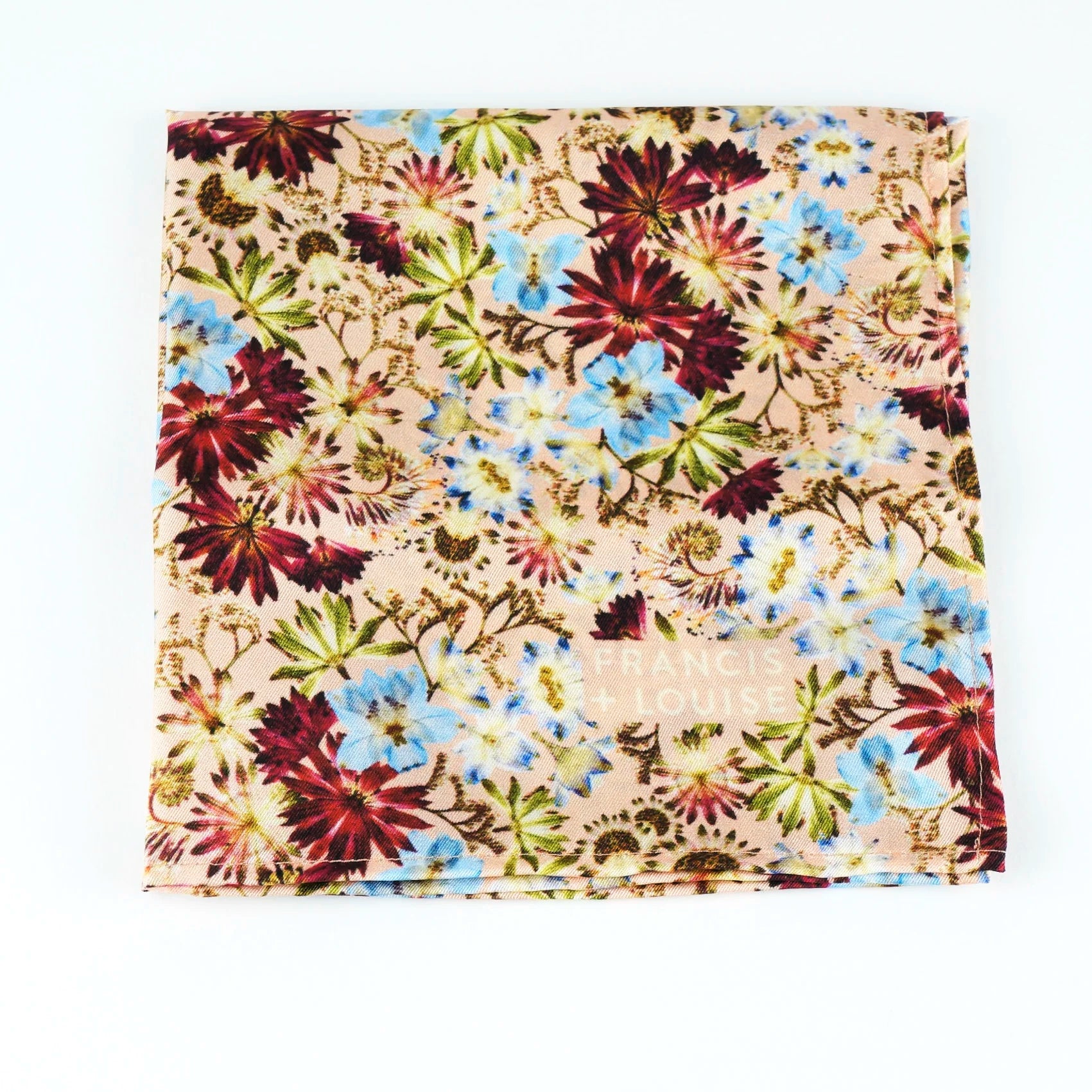Kingscote Peach - Floral Silk Pocket Tie