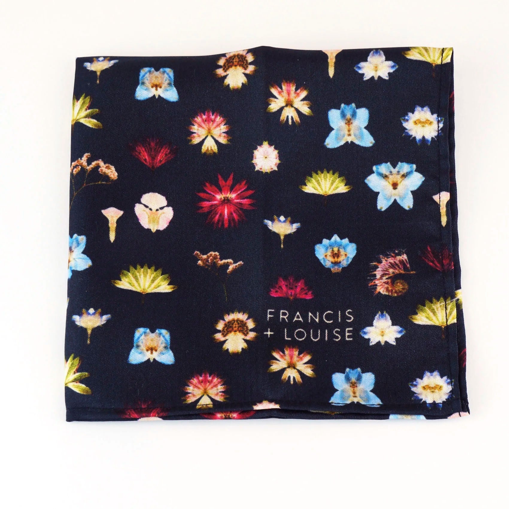 Ashridge Blue - Floral Silk Pocket Square