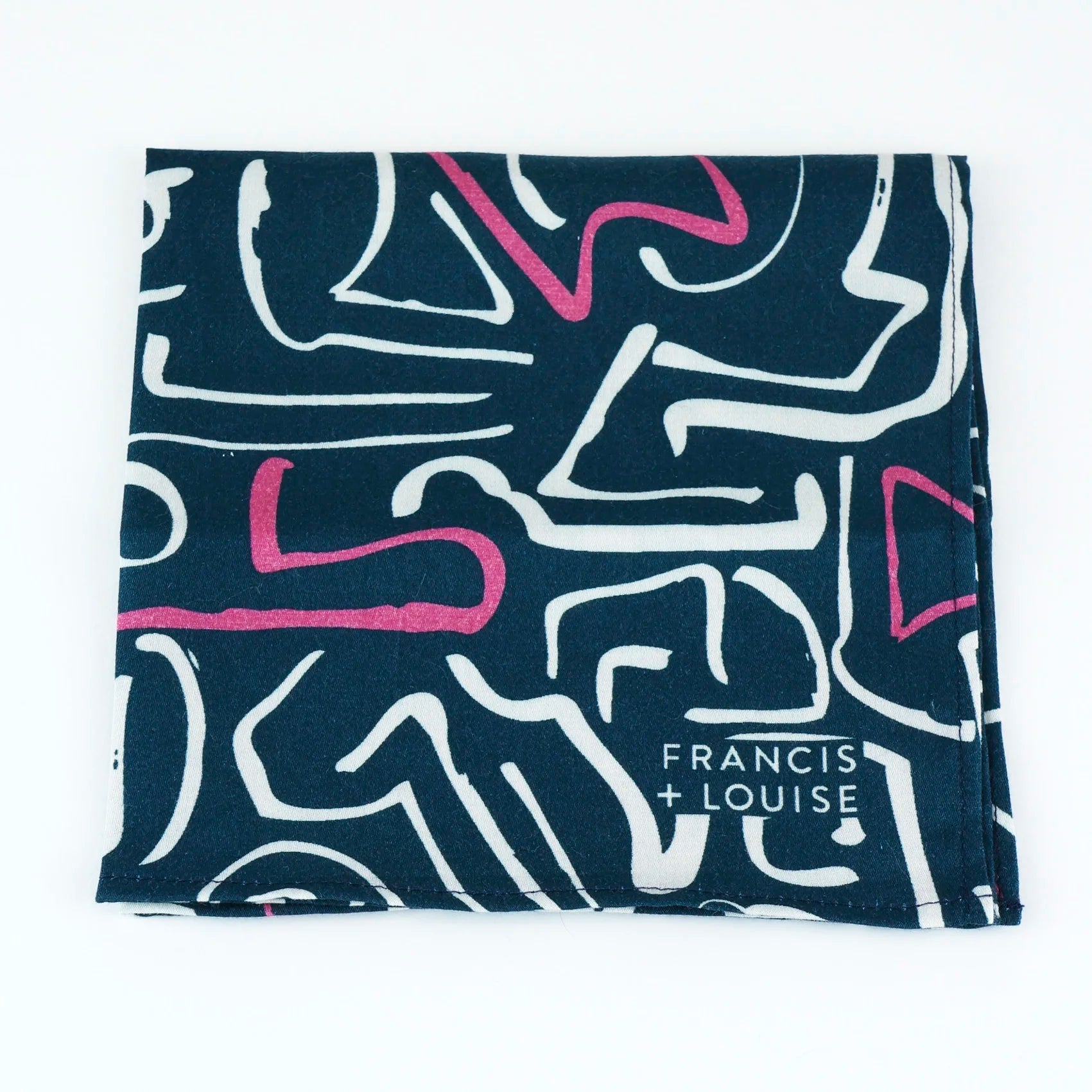 Portland - Navy Abstract Cotton Pocket Square
