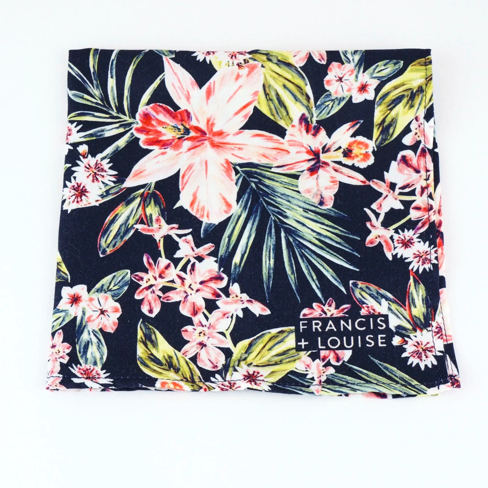 Tokoriki Black & Coral - Tropical Pocket Square