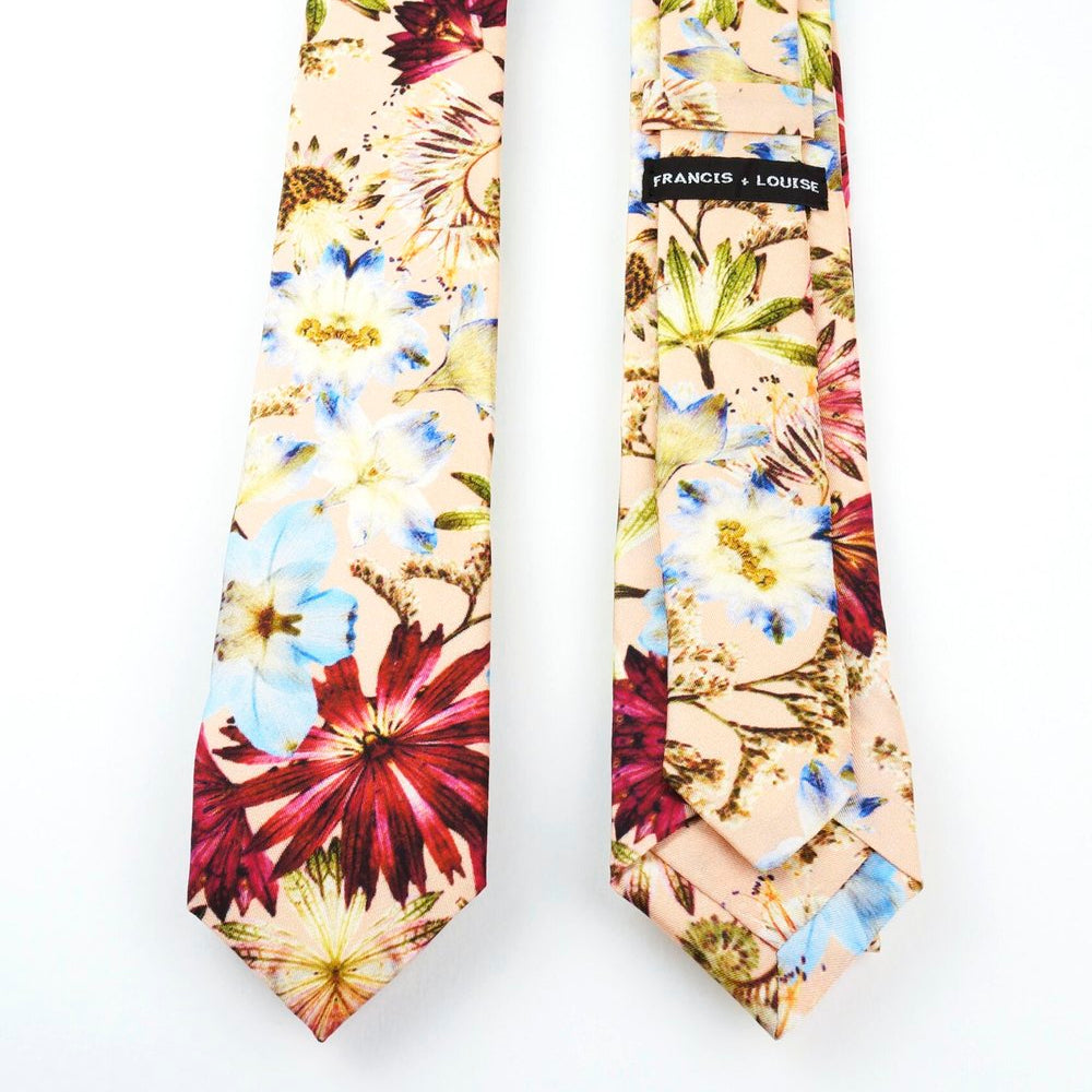 Kingscote Peach - Floral Silk Tie