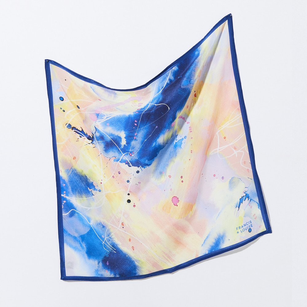 FLOW - MULTI-COLOURED SQUARE SILK SCARF