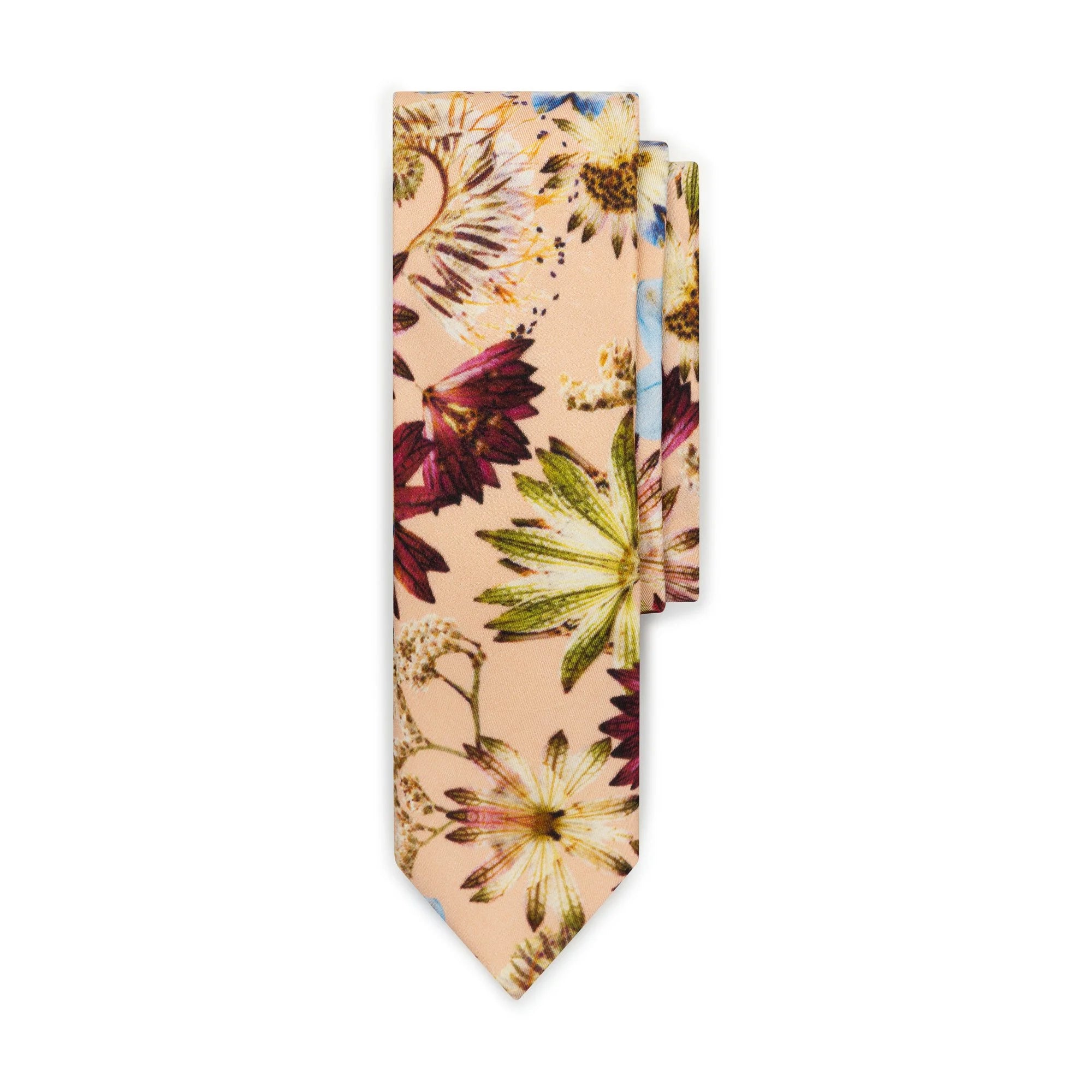 Kingscote Peach - Floral Silk Tie