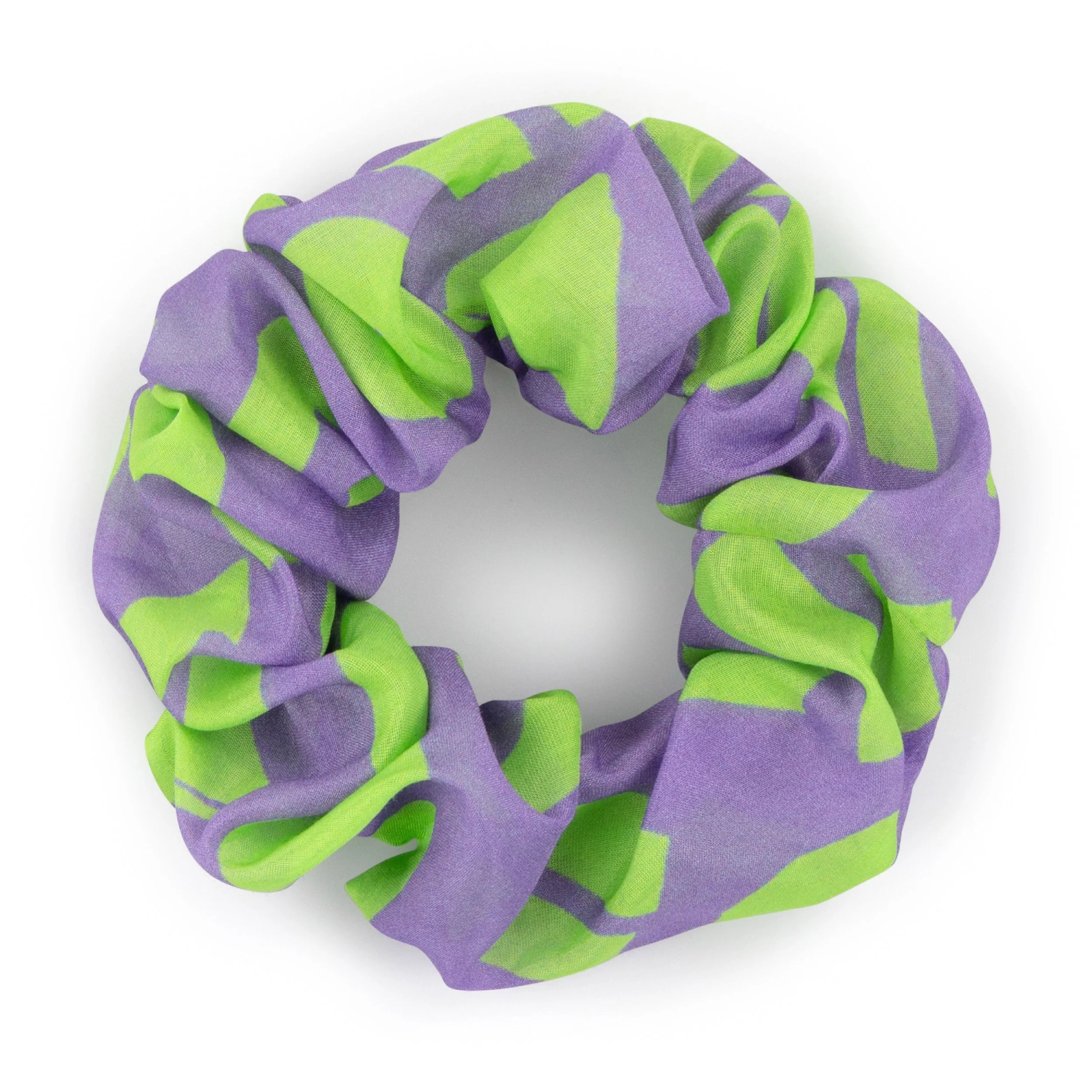 LOVE - PURPLE AND LIME - SCRUNCHIE
