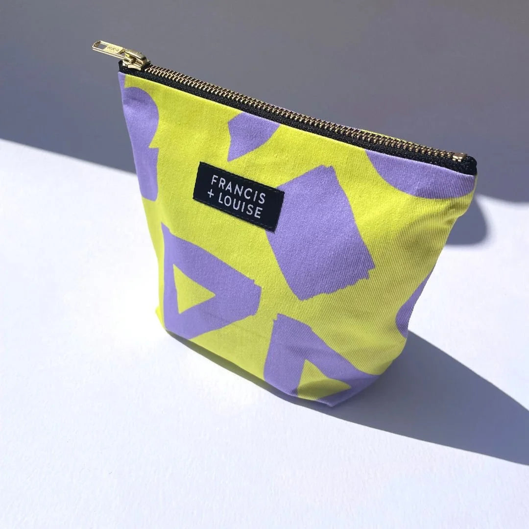 LOVE - YELLOW AND LILAC MAKE UP BAG