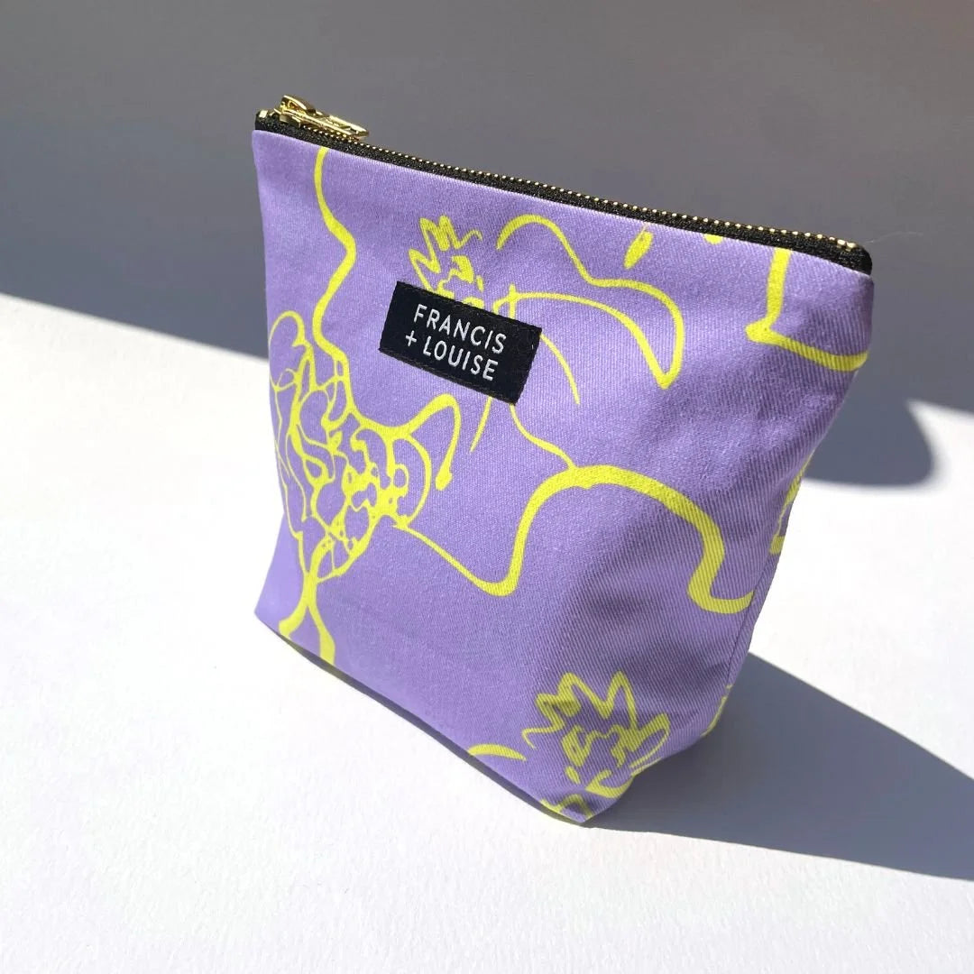 SPRING - YELLOW  AND LILAC MAKE UP BAG