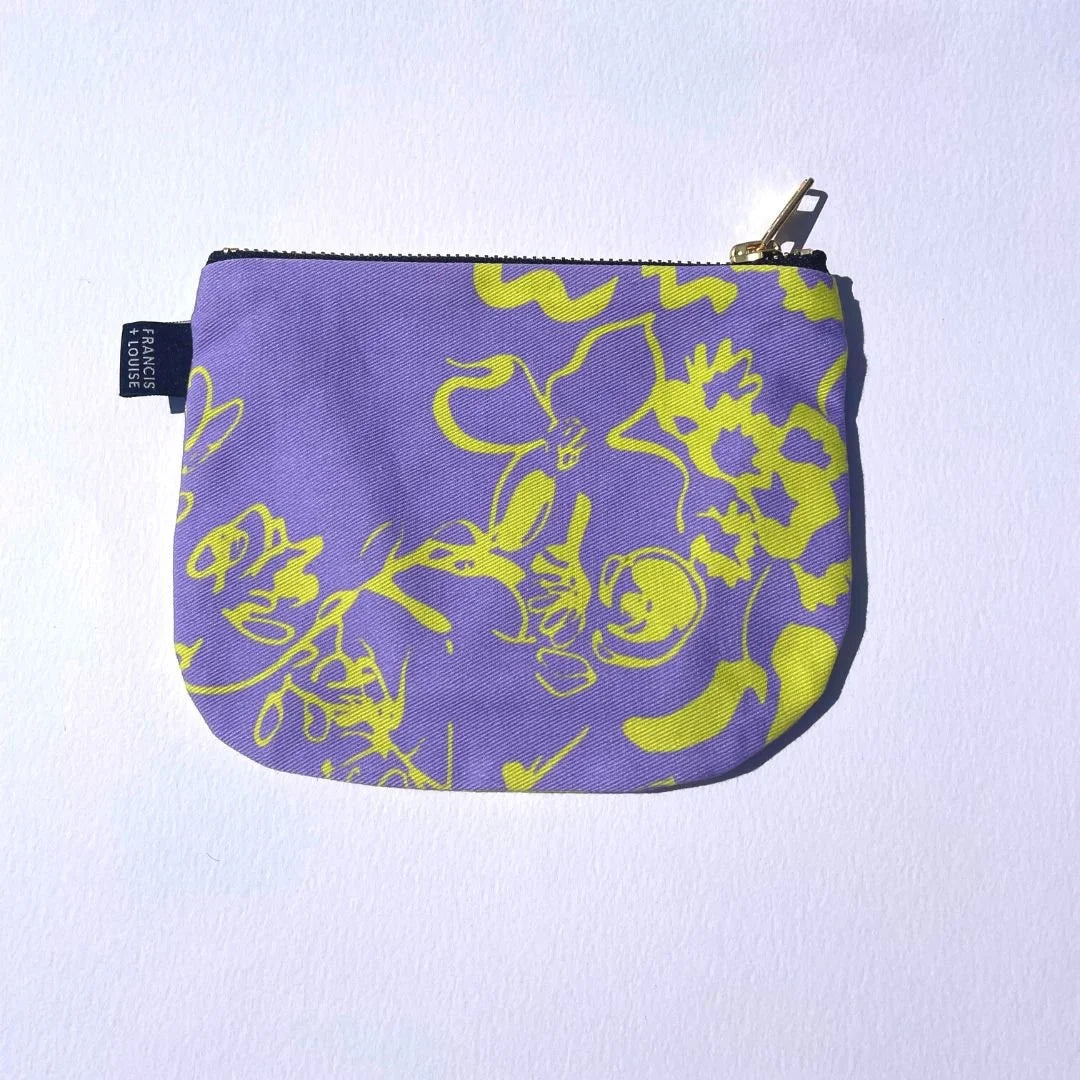 SPRING - LILAC AND YELLOW FLORAL POUCH