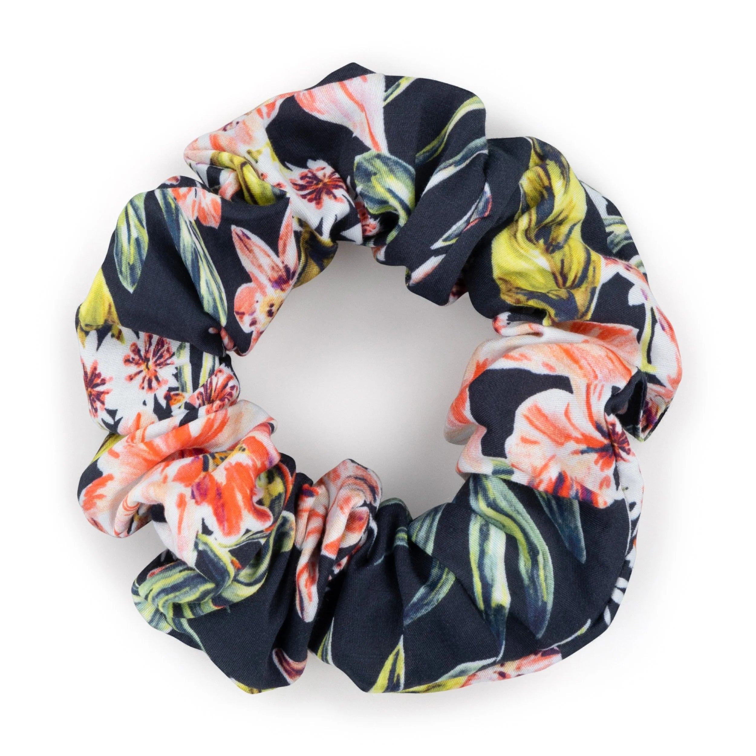 TOKORIKI BLACK and CORAL - SCRUNCHIE