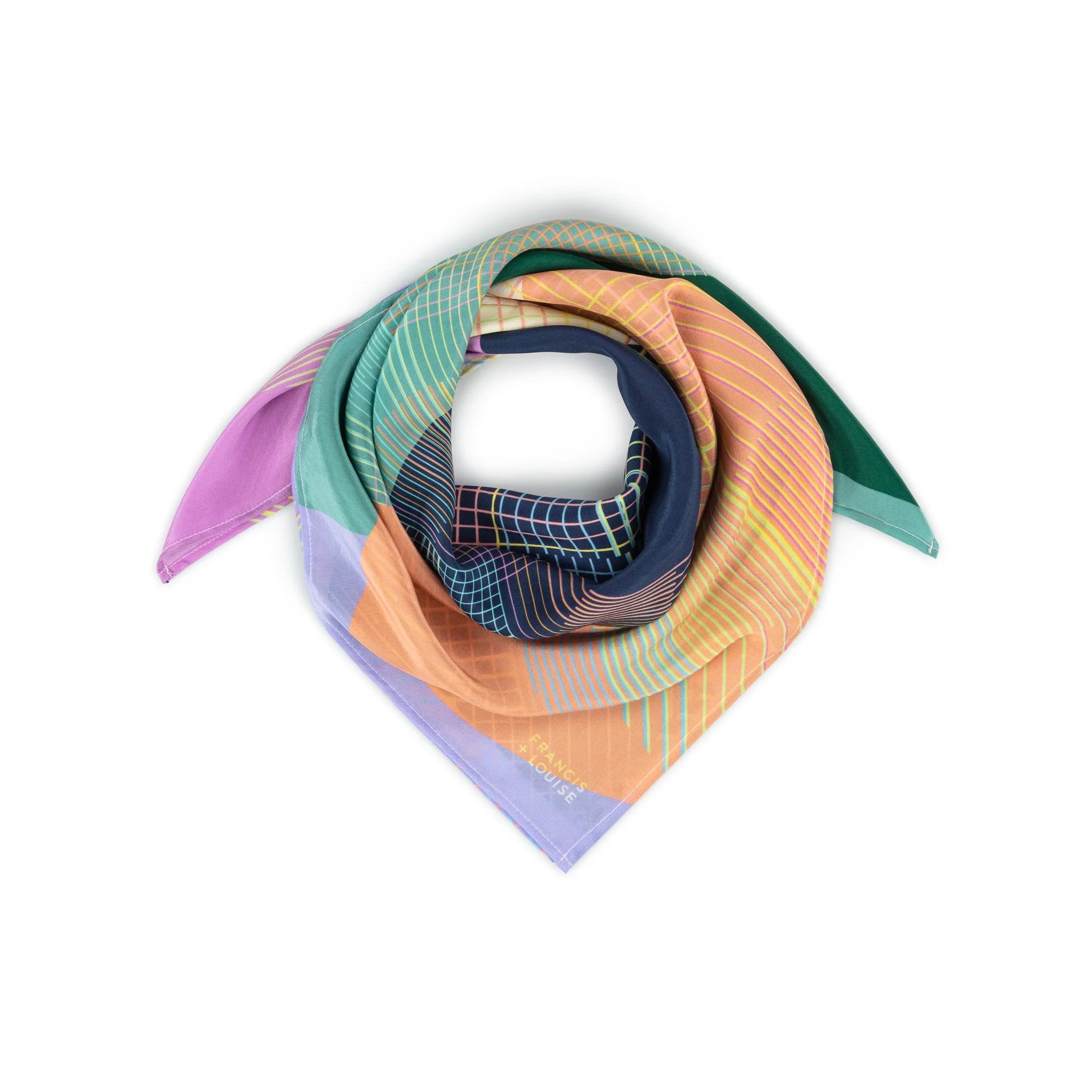 WILLOW - MULTI-COLOURED SQUARE SILK SCARF