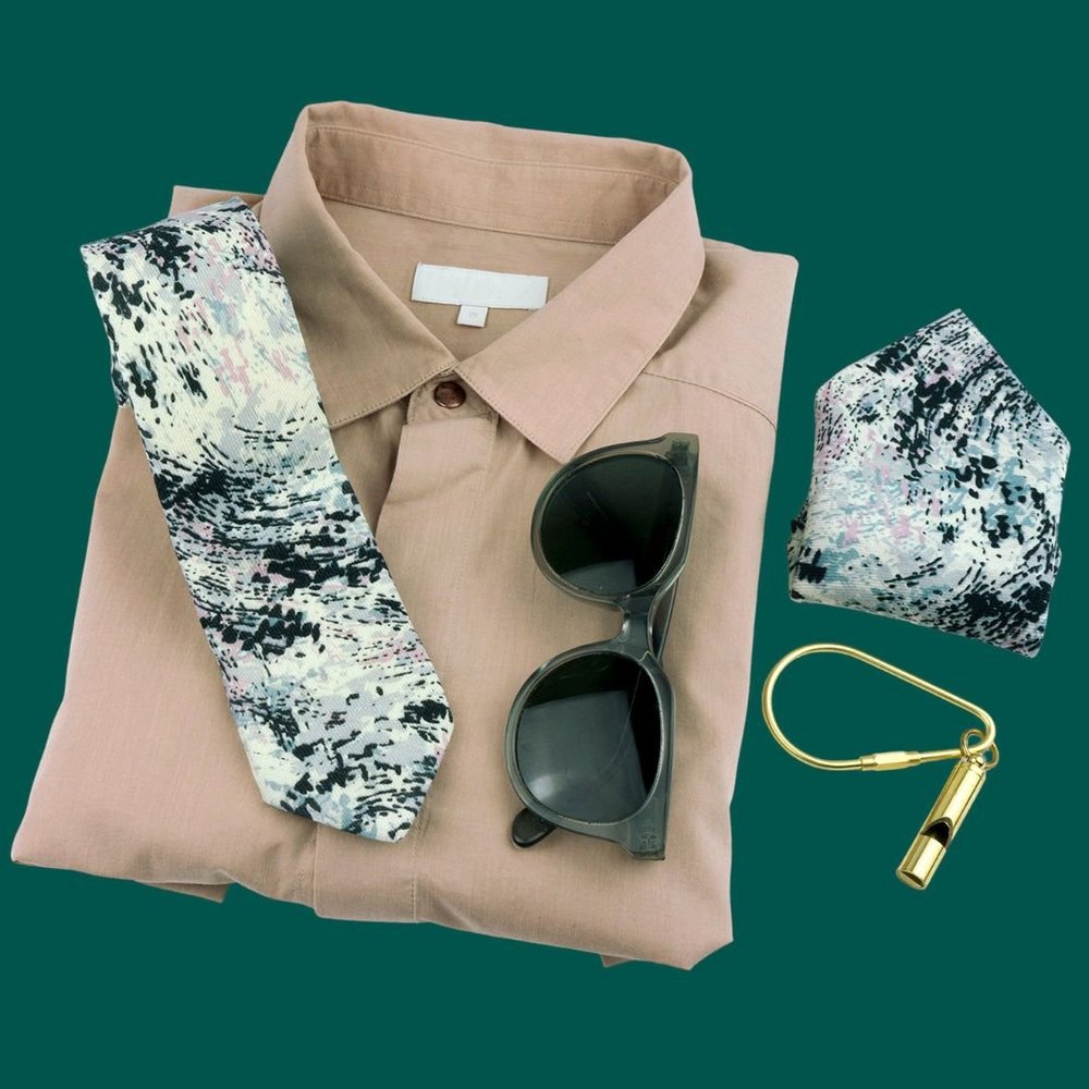 Eve - White Abstract Wool Tie