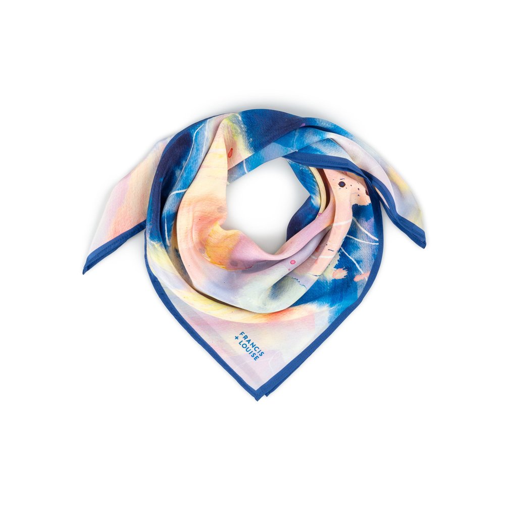 FLOW - MULTI-COLOURED SQUARE SILK SCARF