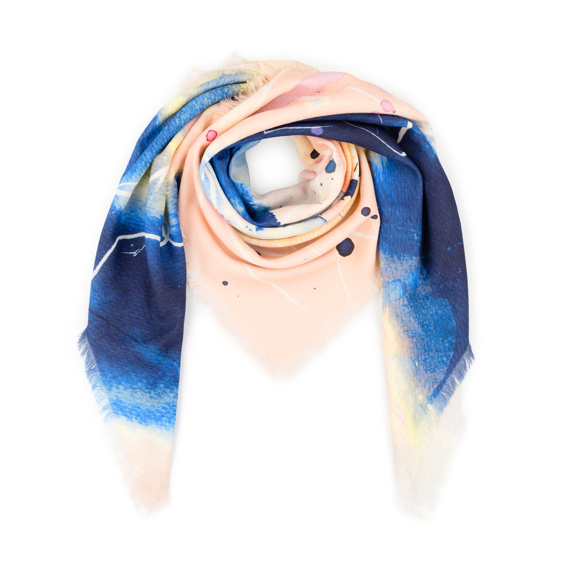 FLOW - MULTI-COLOURED SQUARE SCARF - WOOL