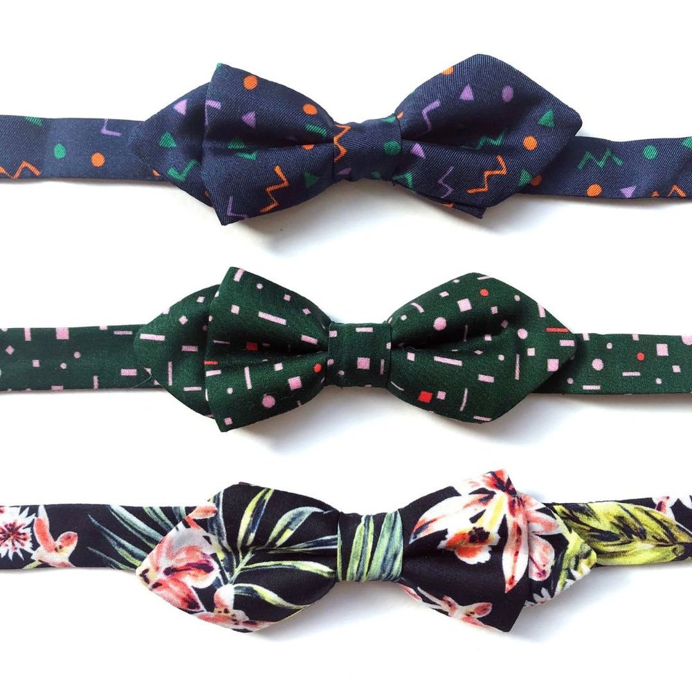 Aerial Green - Geometric Toddler & Boy's Bow Tie