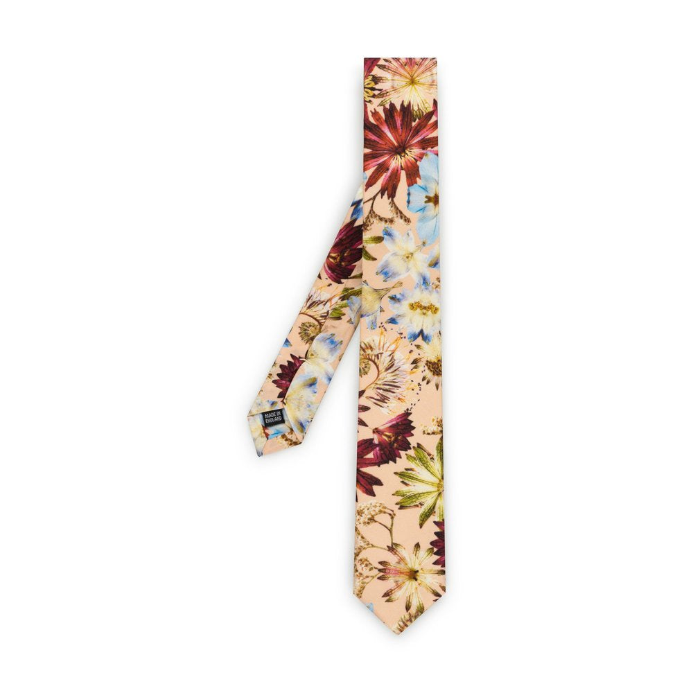 Kingscote Peach - Floral Silk Tie