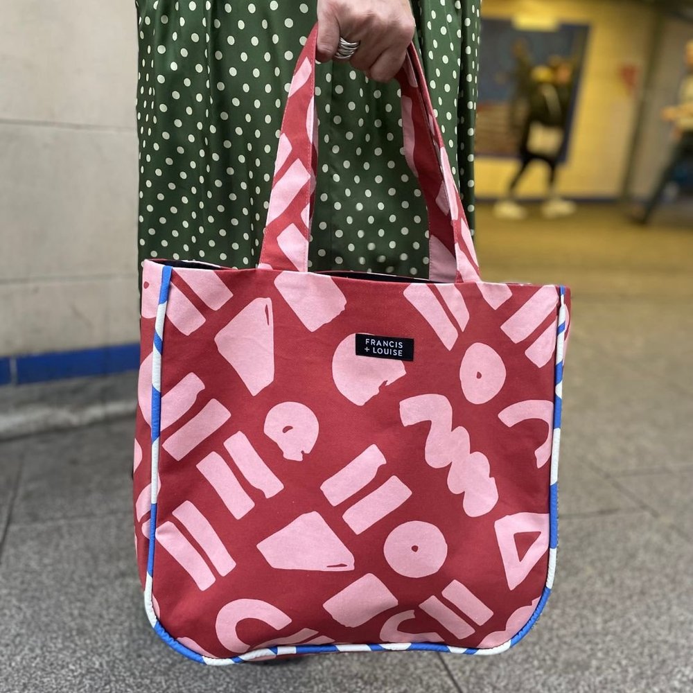LOVE - AMBER AND CORN BLUE TOTE BAG