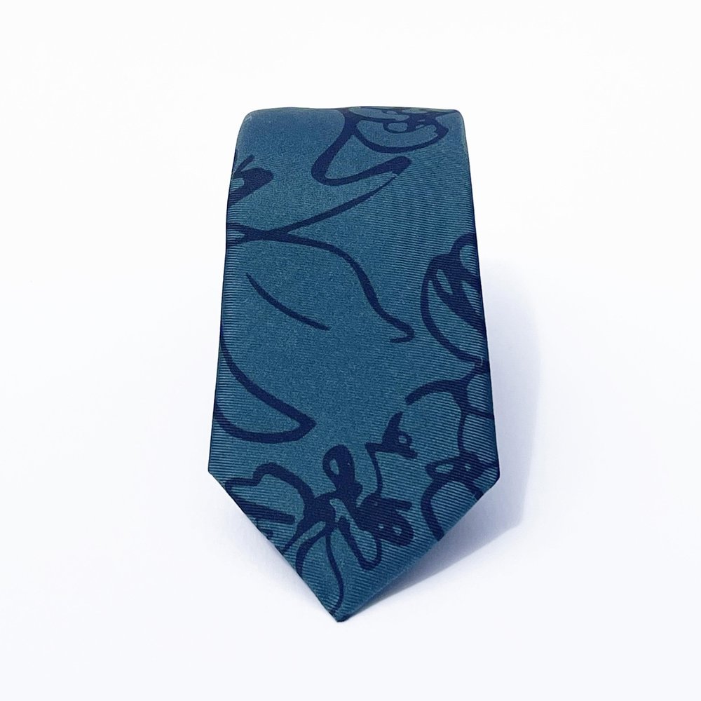 Spring - Green Floral Silk Tie