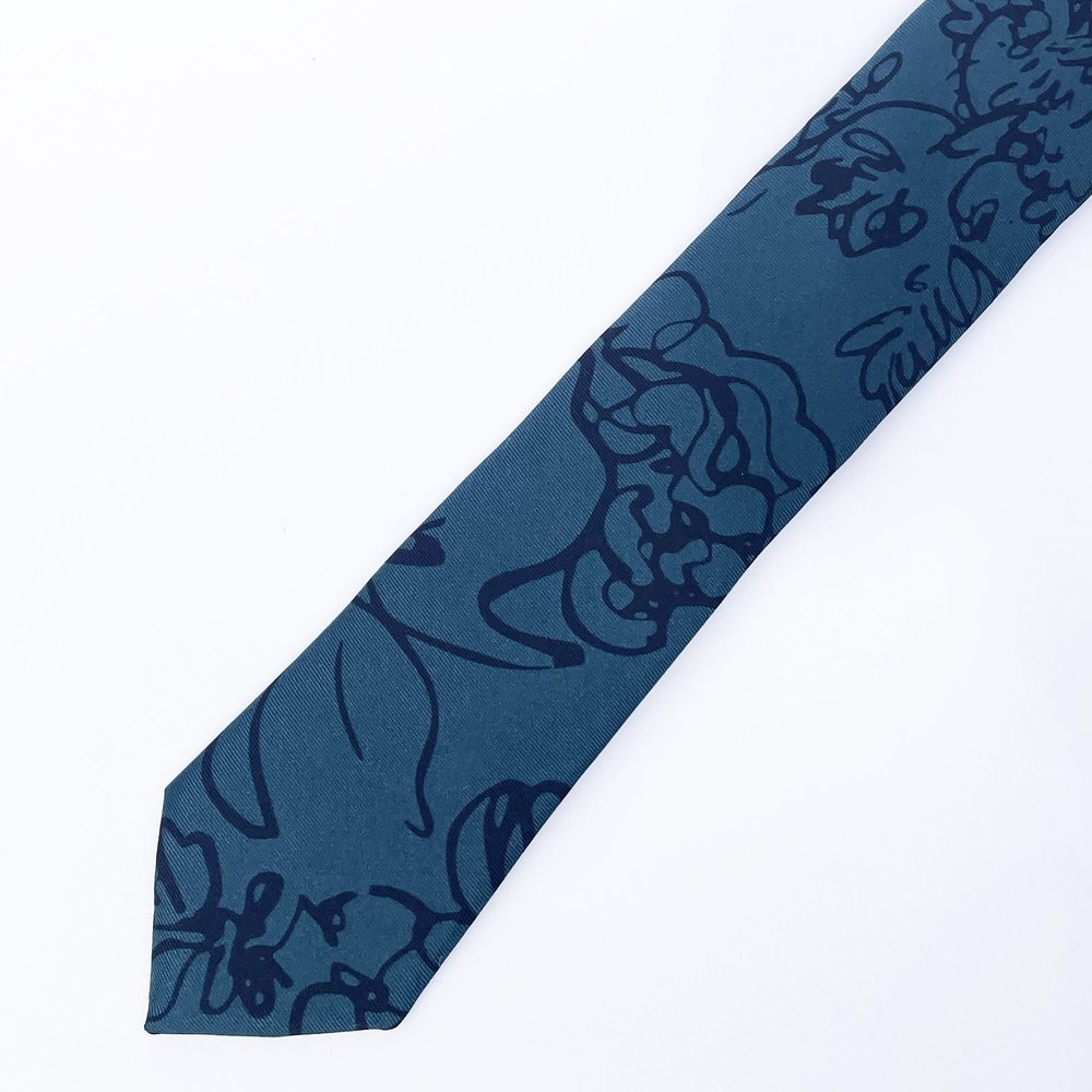 Spring - Green Floral Silk Tie