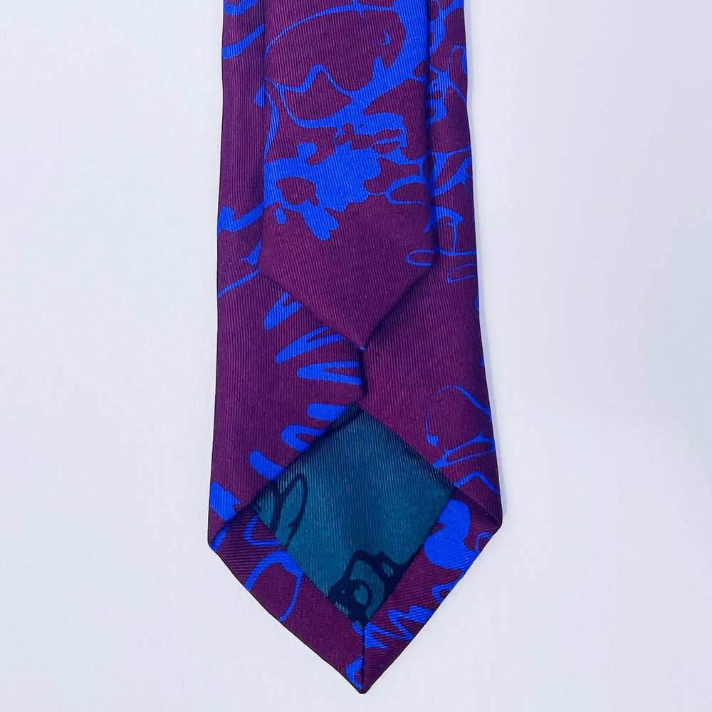 Spring - Maroon floral Silk Tie