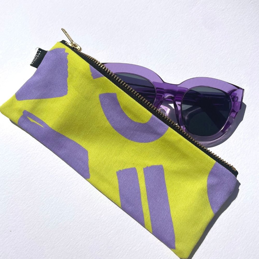 LOVE - LILAC AND YELLOW FLORAL PENCIL / SUNGLASSES CASE