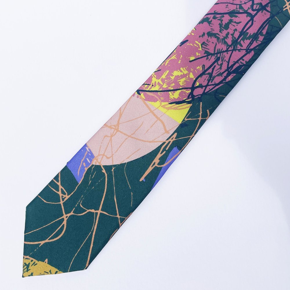 Wren - Abstract Silk Tie