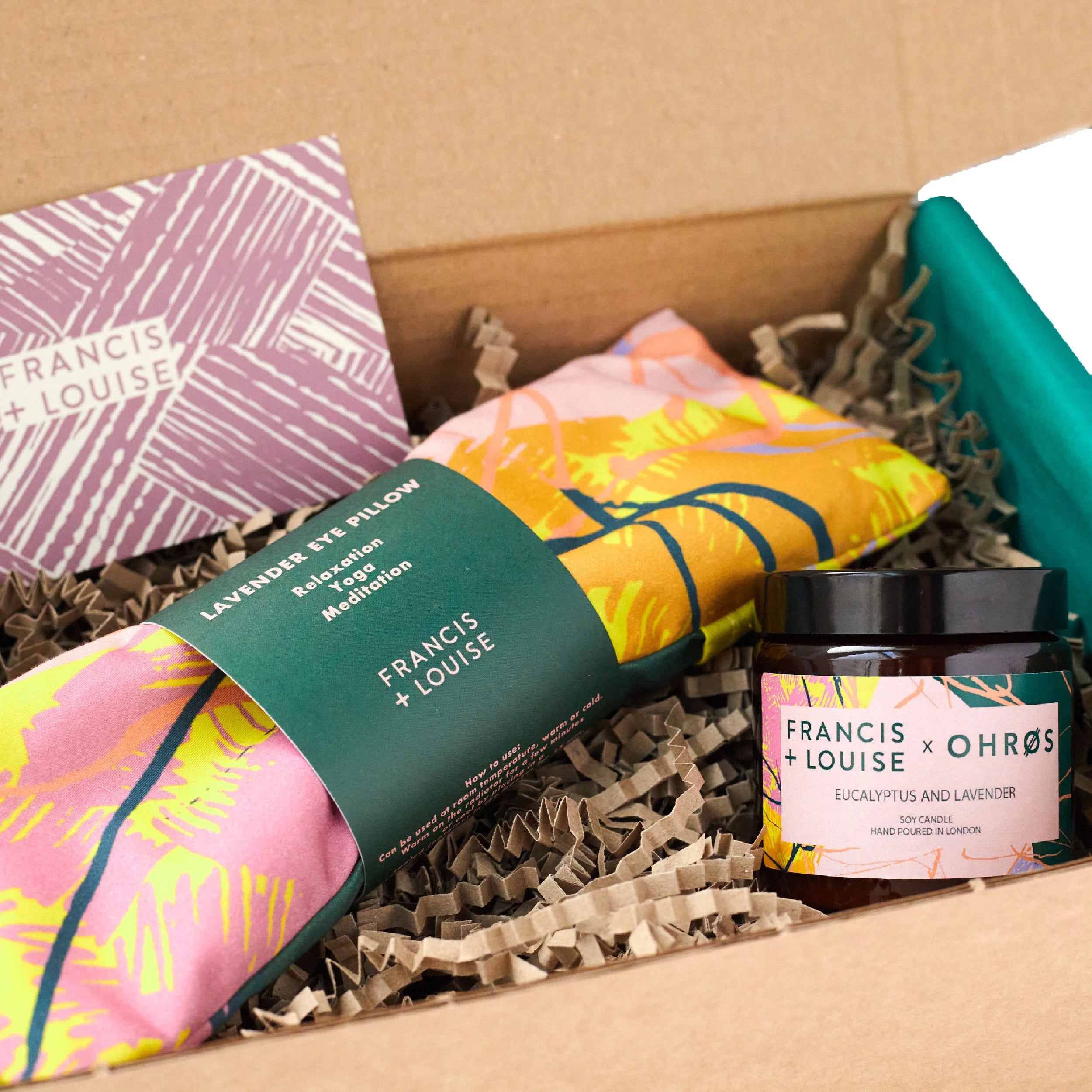 WREN LAVENDER EYE PILLOW AND CANDLE SELF CARE GIFT SET