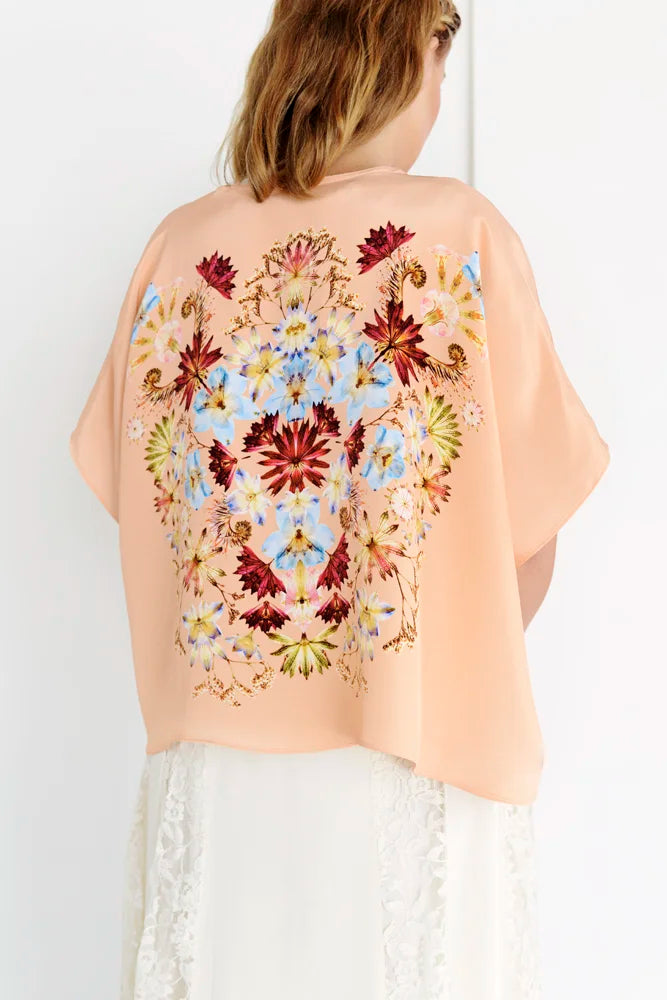 KINGSCOTE PEACH - FLORAL KIMOFALSE