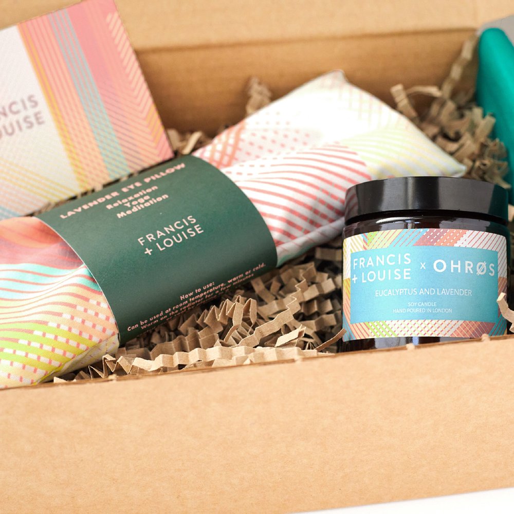 STELLA LAVENDER EYE PILLOW AND CANDLE SELF CARE GIFT SET