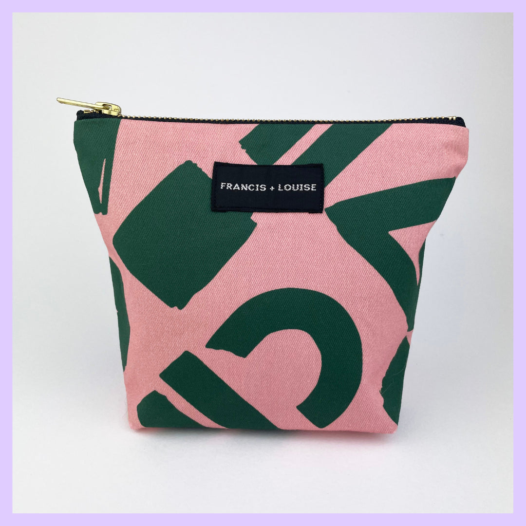 LOVE - GREEN AND PINK MAKE UP BAG