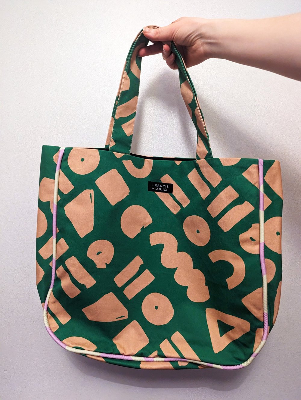 LOVE - GREEN AND PINK TOTE BAG