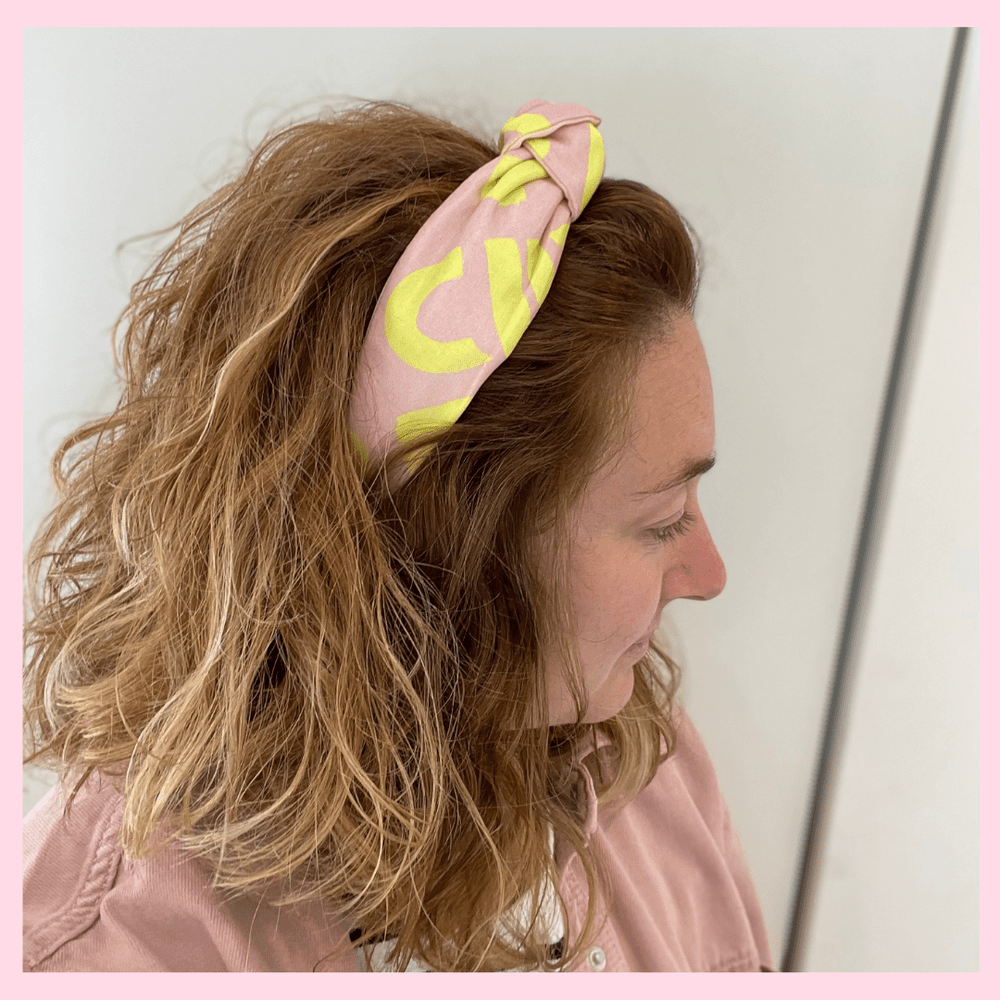 Love Pink & Yellow - Twist Headband