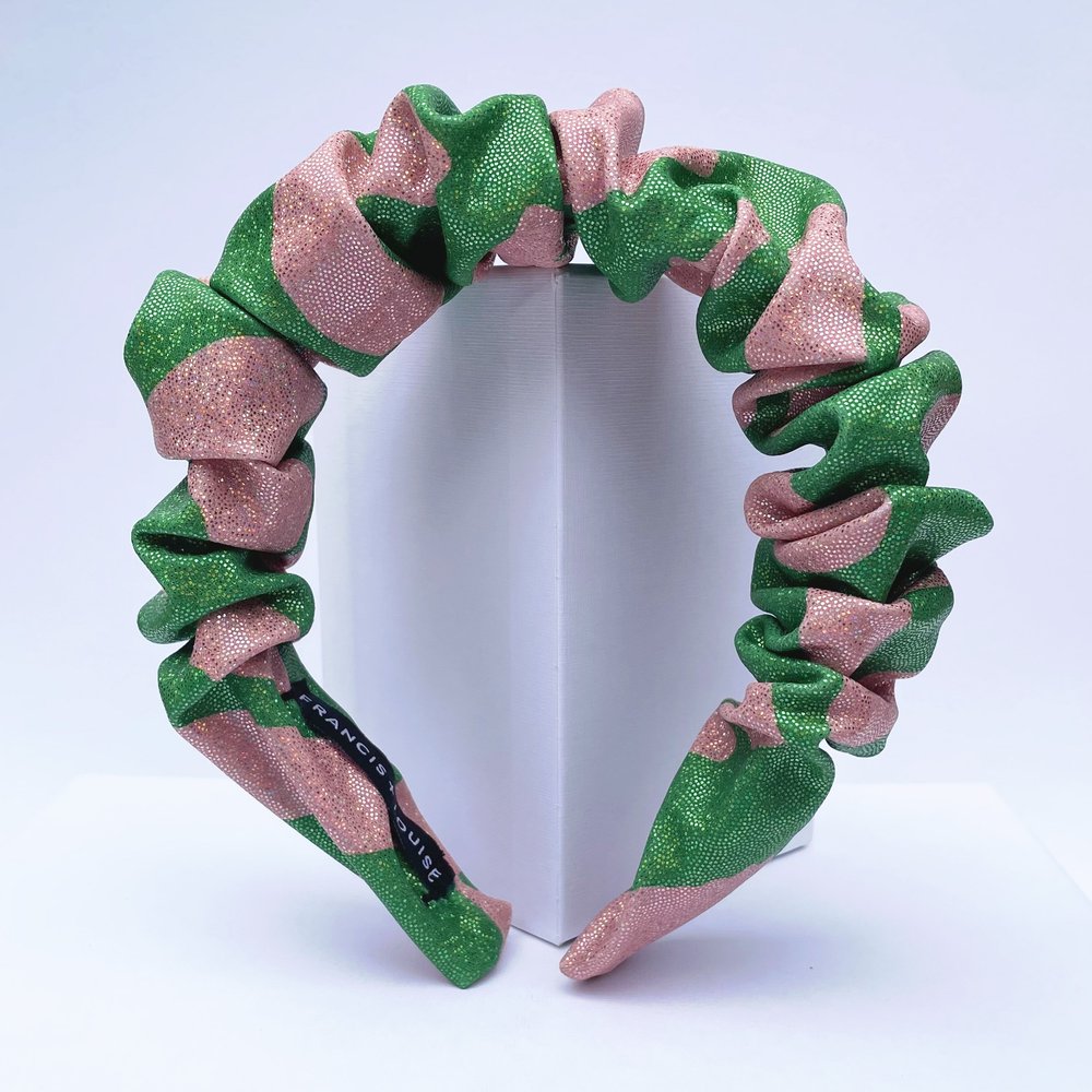 Scrunchie Headband in Love light green Eco Sparkle