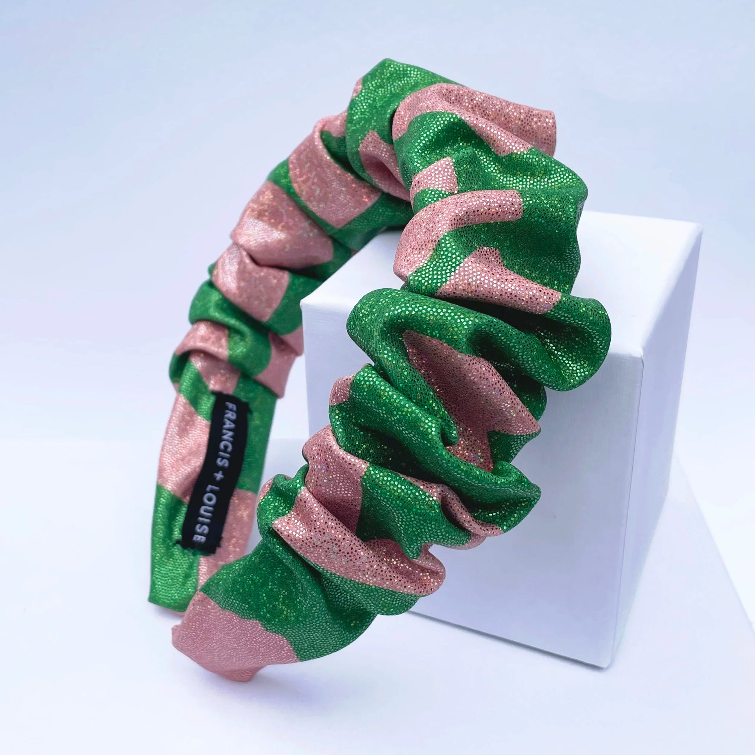Scrunchie Headband in Love light green Eco Sparkle