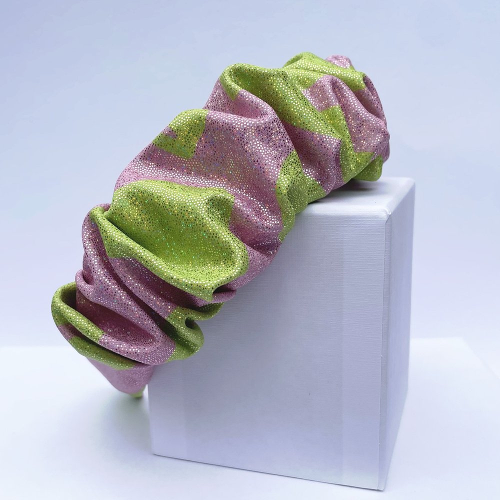 Scrunchie Headband in Love Lime Eco Sparkle