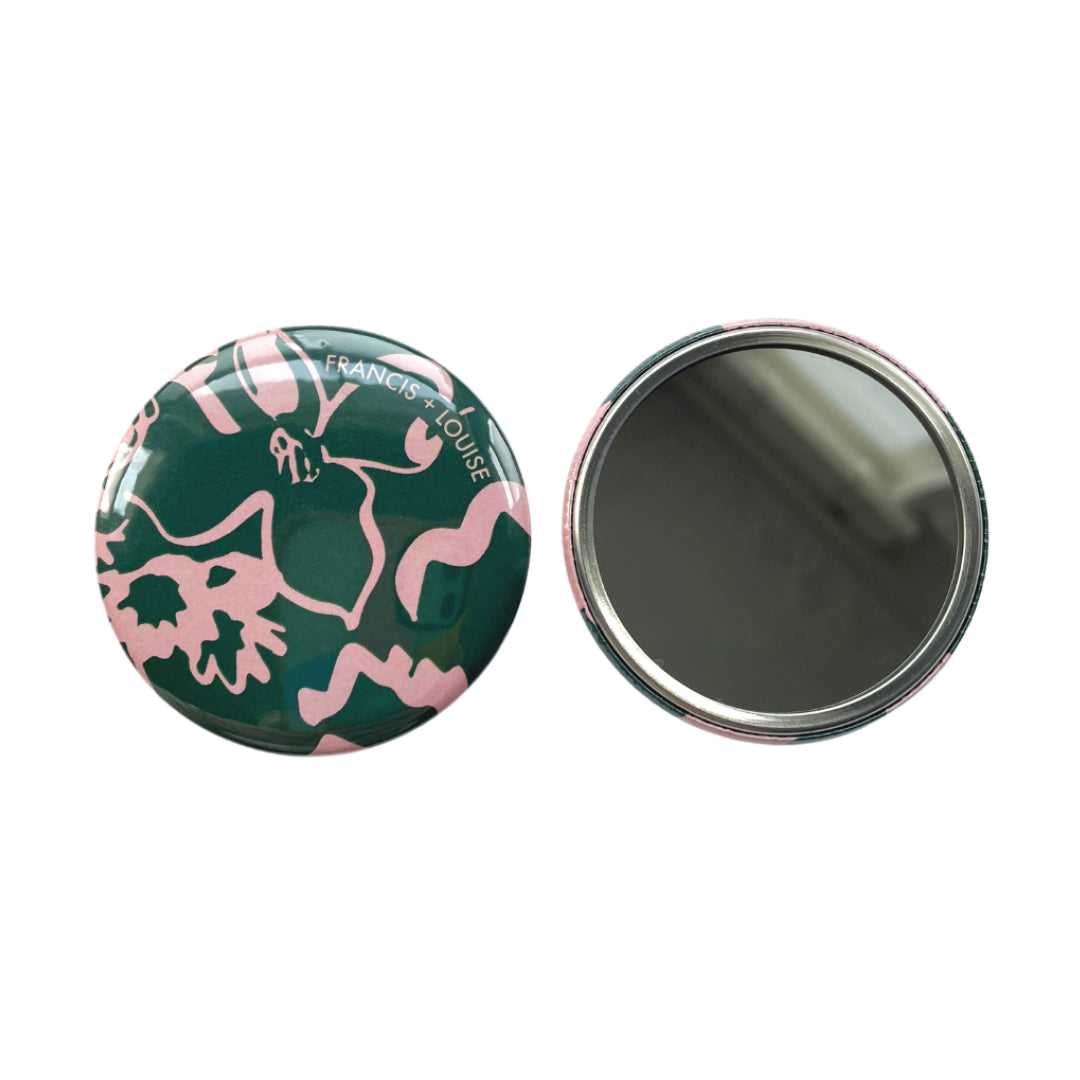 SPRING - GREEN AND PINK POCKET MIRROR