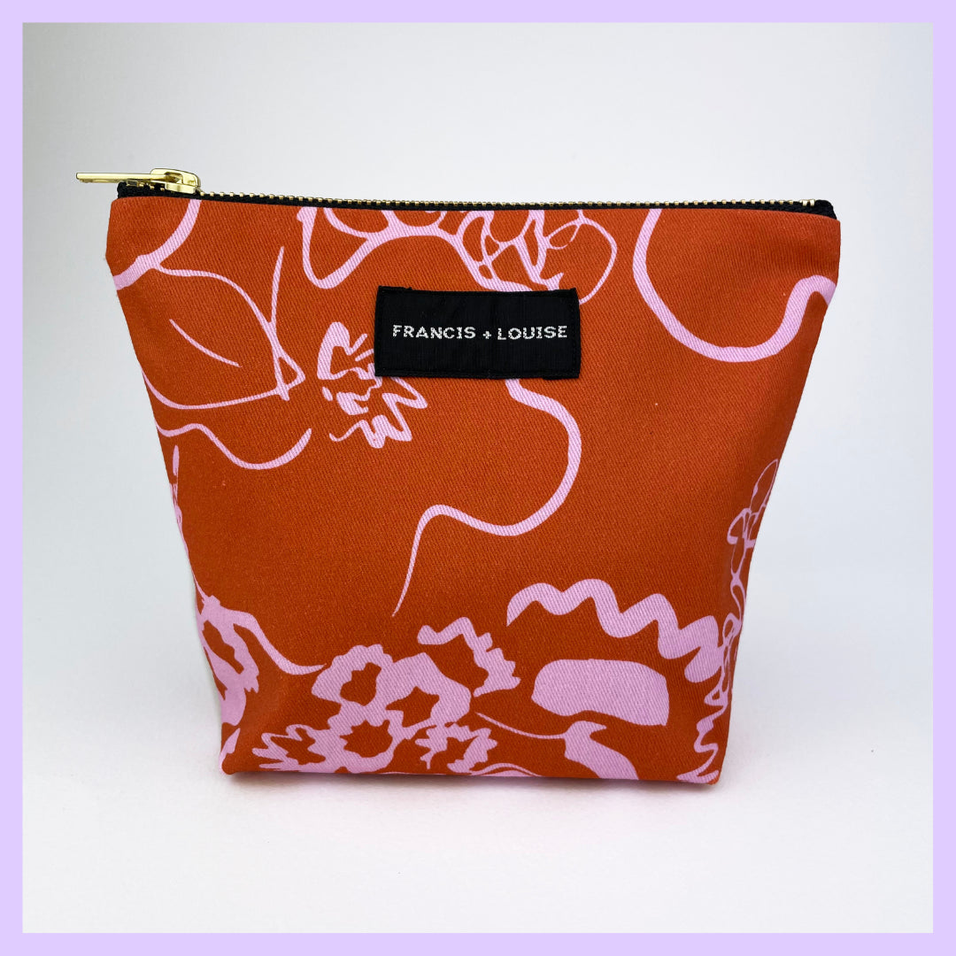 SPRING - OCHER AND PINK MAKE UP BAG