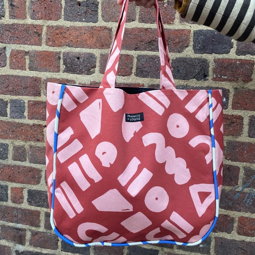 LOVE - AMBER AND CORN BLUE TOTE BAG