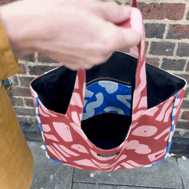LOVE - AMBER AND CORN BLUE TOTE BAG