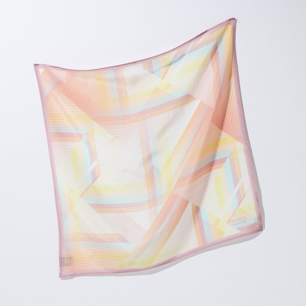 STELLA - GEOMETRIC SQUARE SILK SCARF