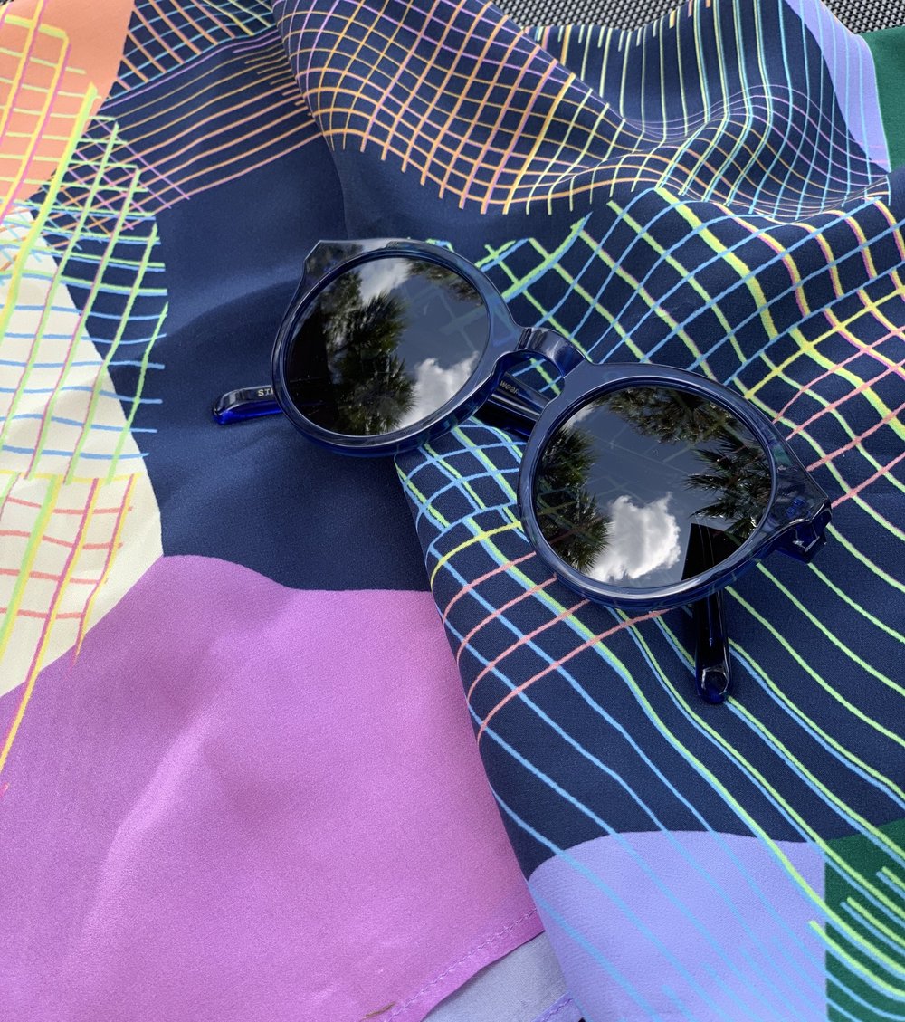 WILLOW - MULTI-COLOURED SQUARE SILK SCARF