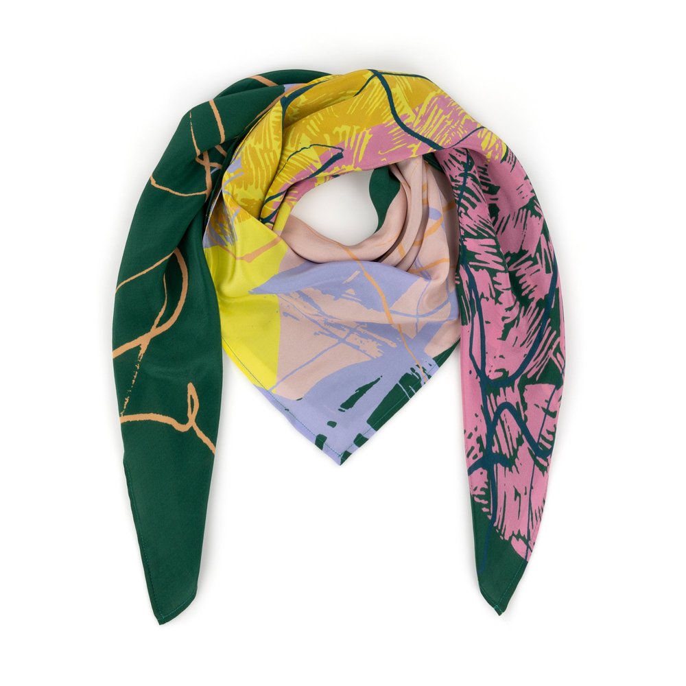 *NEW* WREN - MULTI-COLOURED SQUARE SILK SCARF